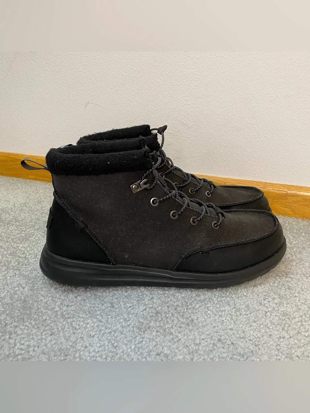Hey Dude Bradley Work CE Black Boot Mens 12 - Picture 1 of 8